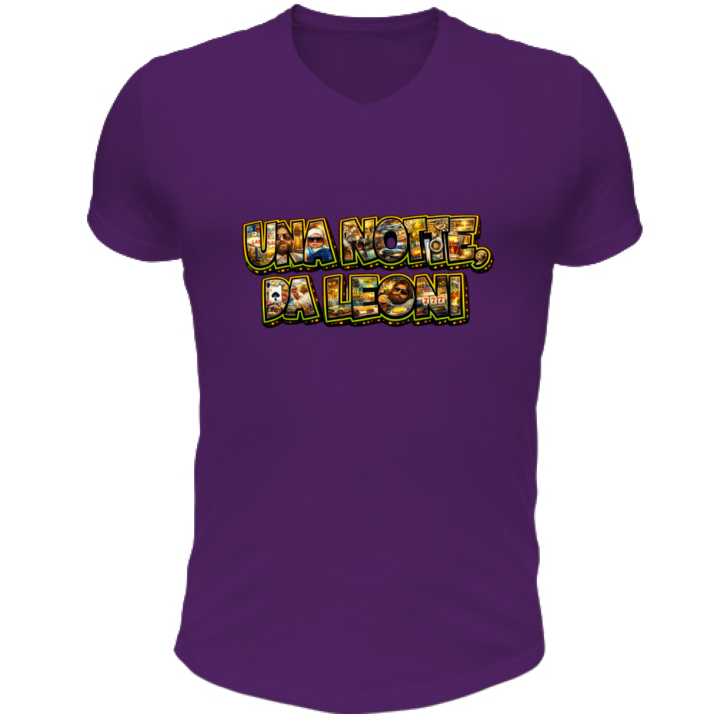 T-Shirt Unisex Scollo V Maglietta una Notte da Leoni