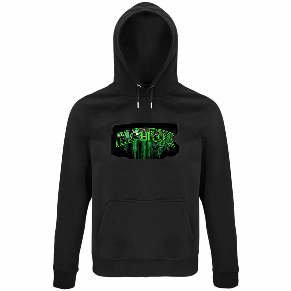 Felpa Organica Unisex Cappuccio linea matrix A