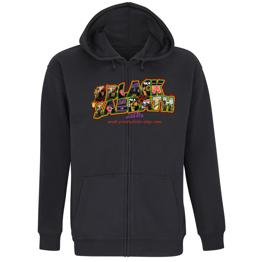 Felpa Premium Cappuccio Zip linea black sabbath