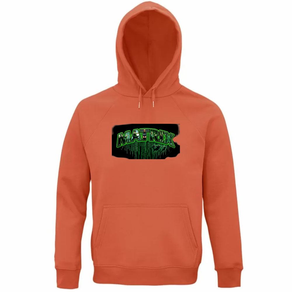 Felpa Organica Unisex Cappuccio linea matrix A