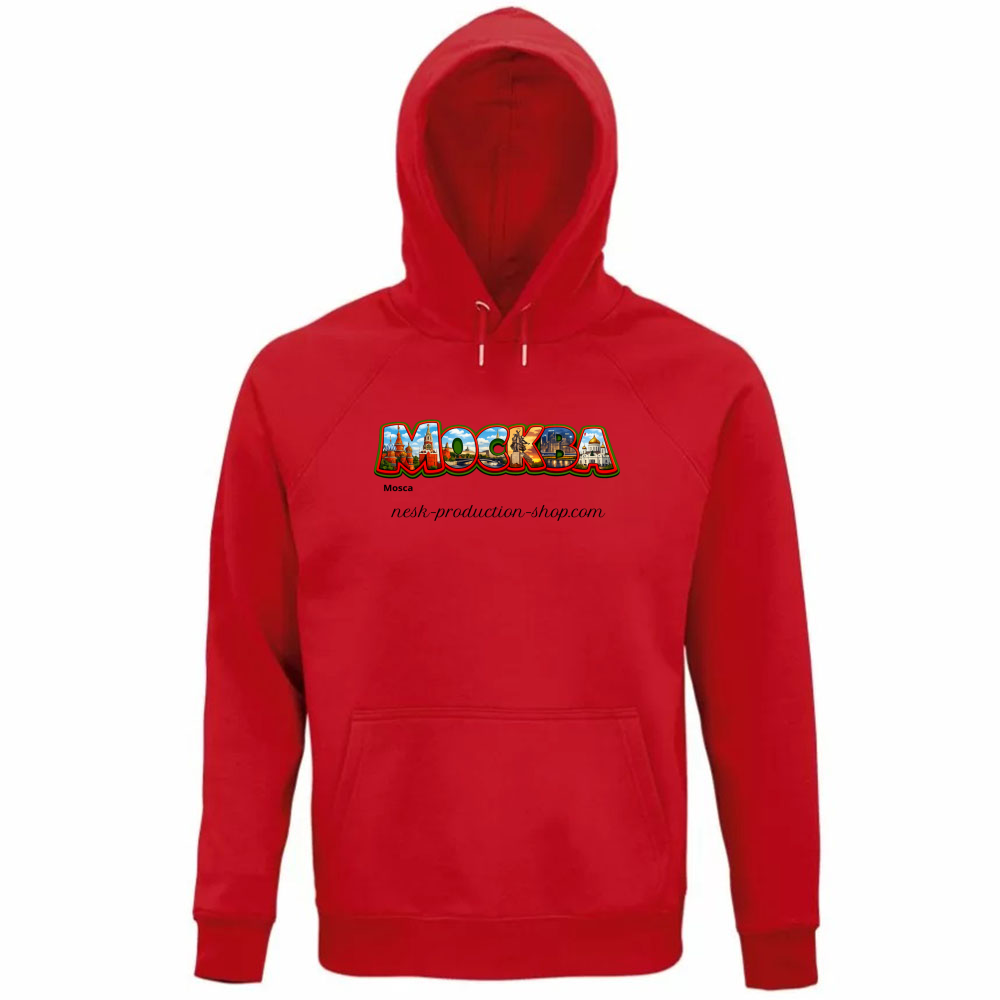 Felpa Organica Unisex Cappuccio linea mosca