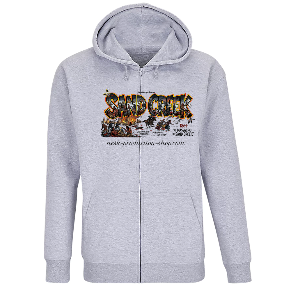 Felpa Premium Cappuccio Zip linea sand creek