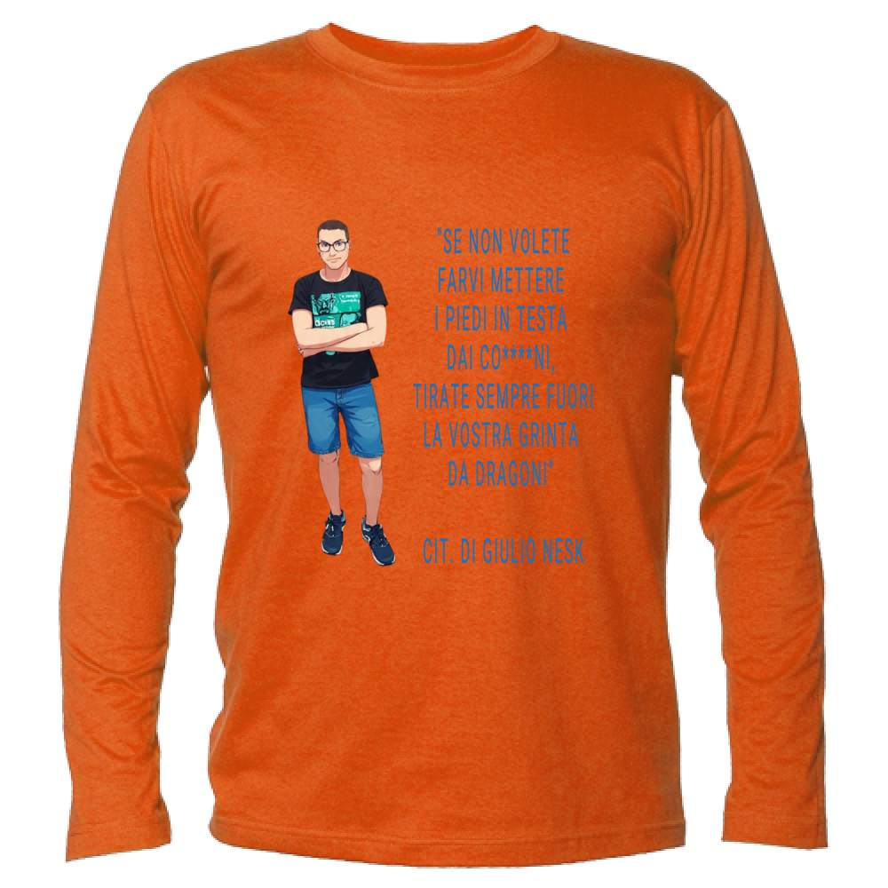 T-Shirt Unisex Manica Lunga T-Shirt con una Frase Motivazionale