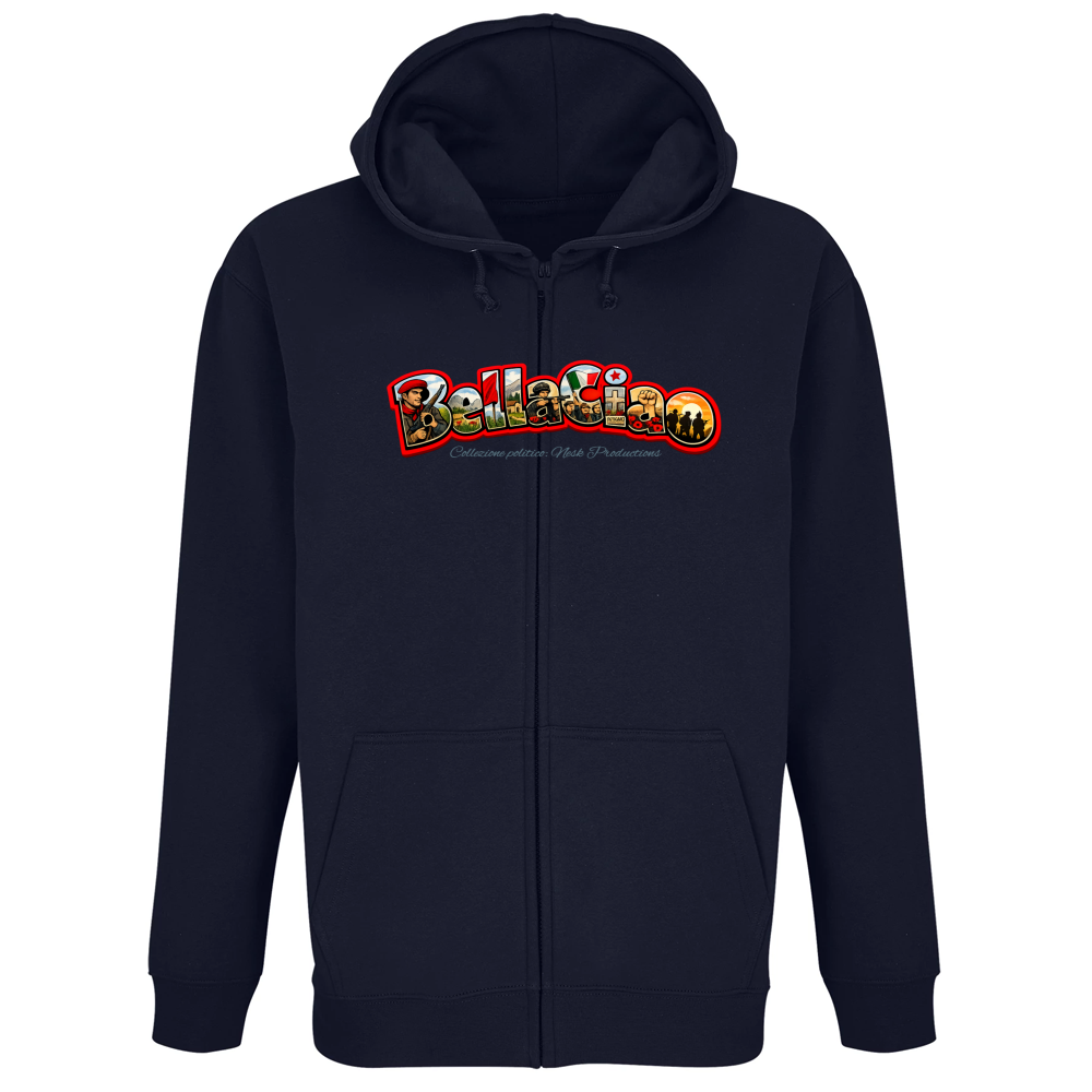 Felpa Premium Cappuccio Zip linea bella ciao