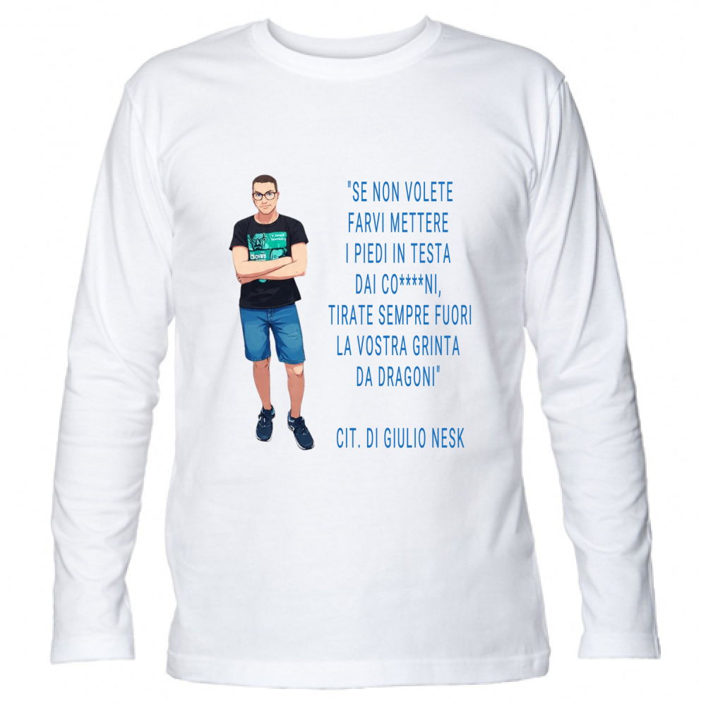 T-Shirt Unisex Manica Lunga T-Shirt con una Frase Motivazionale