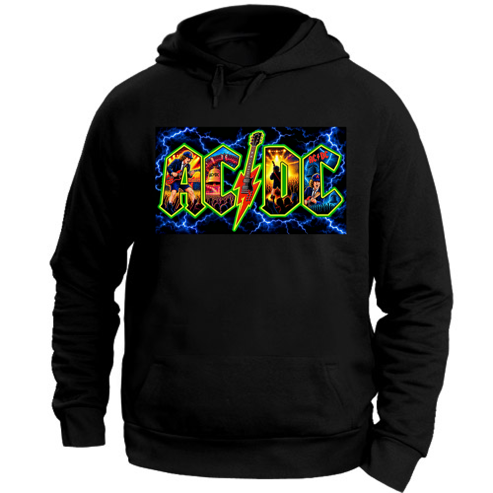 Felpa con Cappuccio Unisex Large linea ac/dc B