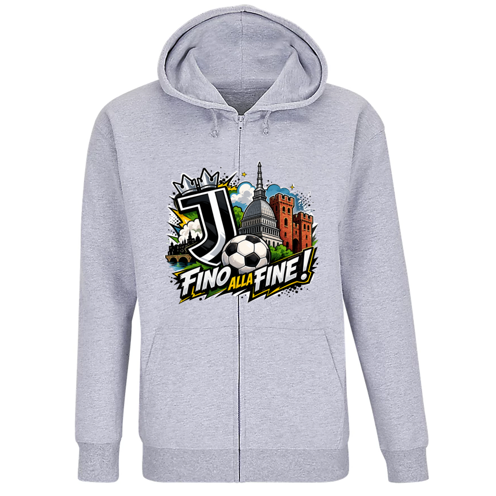 Felpa Premium Cappuccio Zip linea Juve fino alla fine