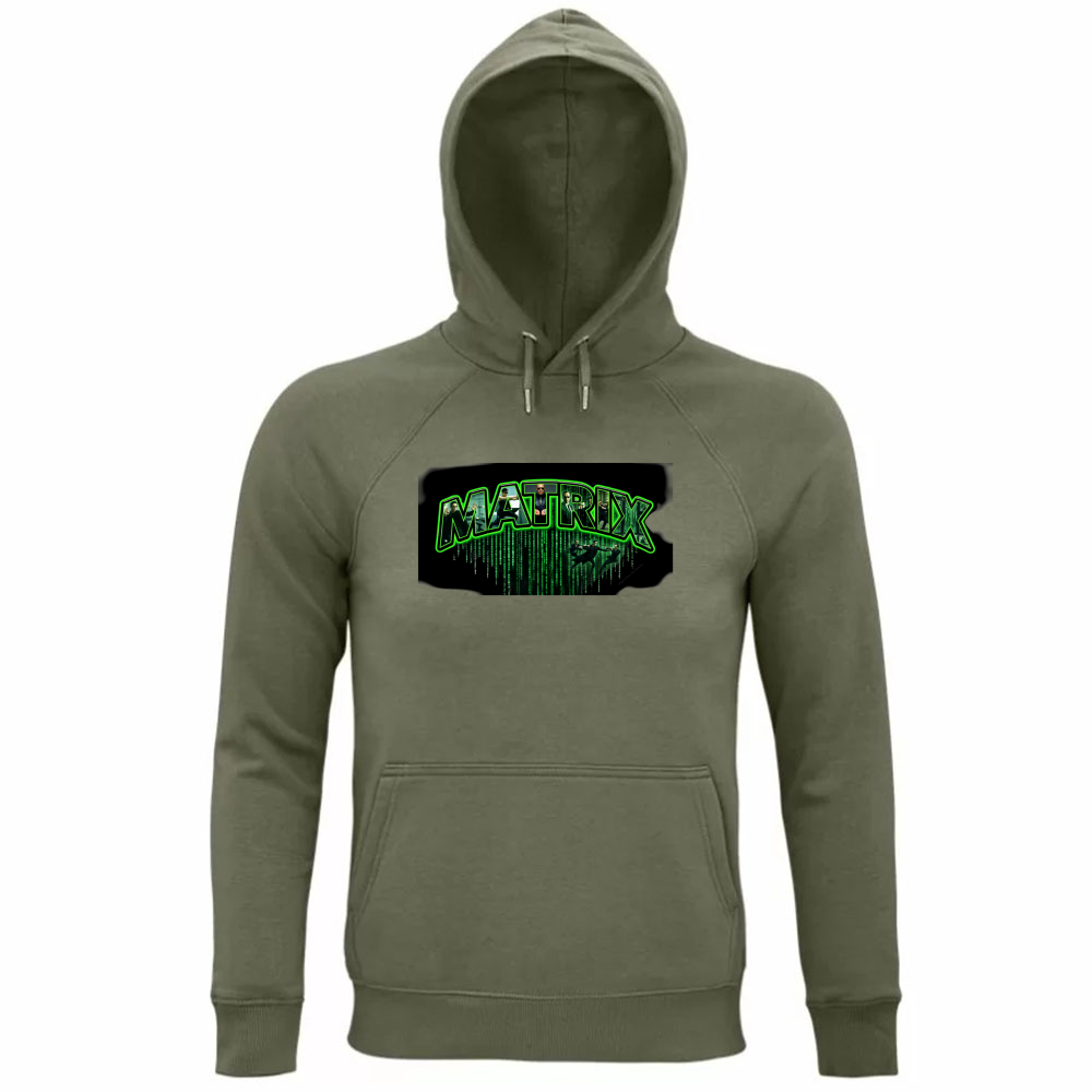 Felpa Organica Unisex Cappuccio linea matrix A
