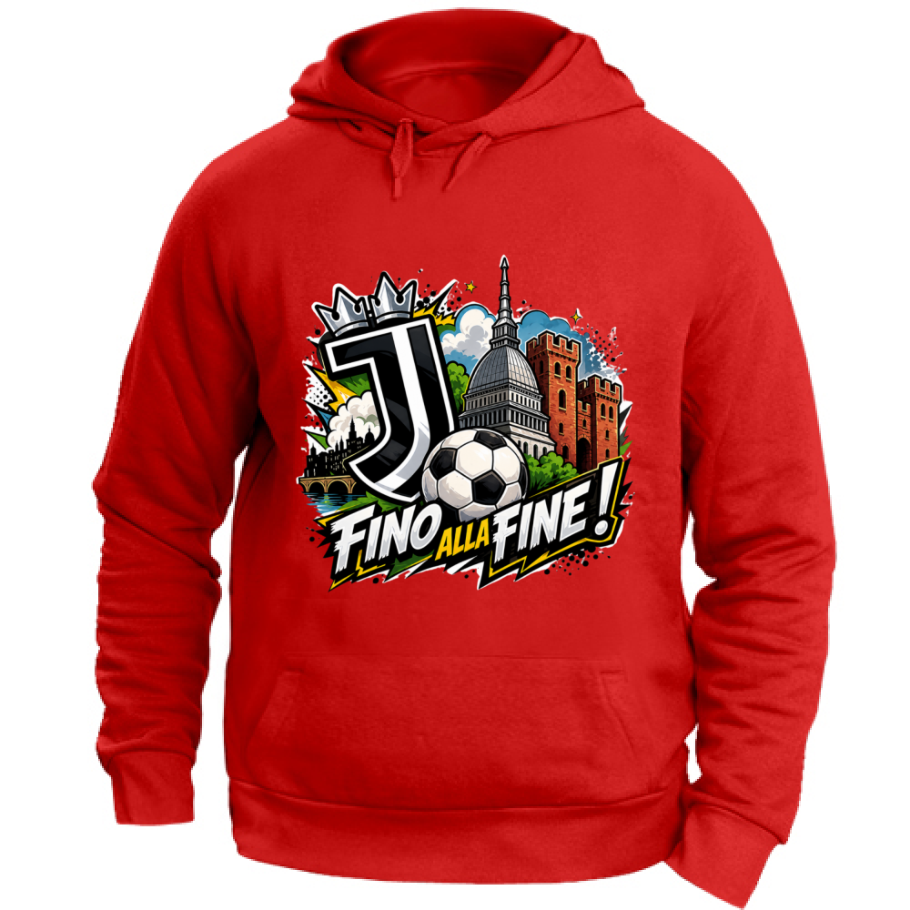 Felpa con Cappuccio Unisex Large linea Juve fino alla fine