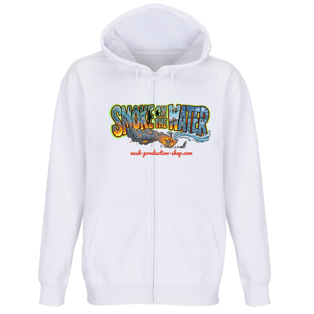 Felpa Premium Cappuccio Zip linea smoke on the water