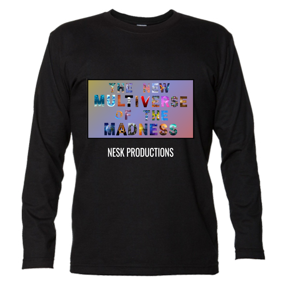 T-Shirt Unisex Manica Lunga T-Shirt del Multiverso con Sfondo a Colori