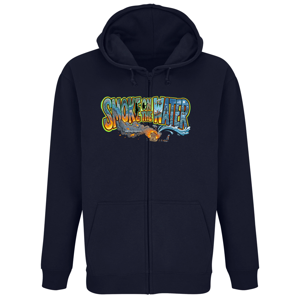 Felpa Premium Cappuccio Zip linea smoke on the water A