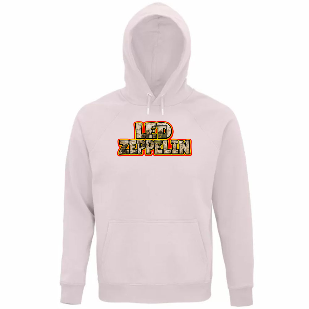 Felpa Organica Unisex Cappuccio linea led zeppelin