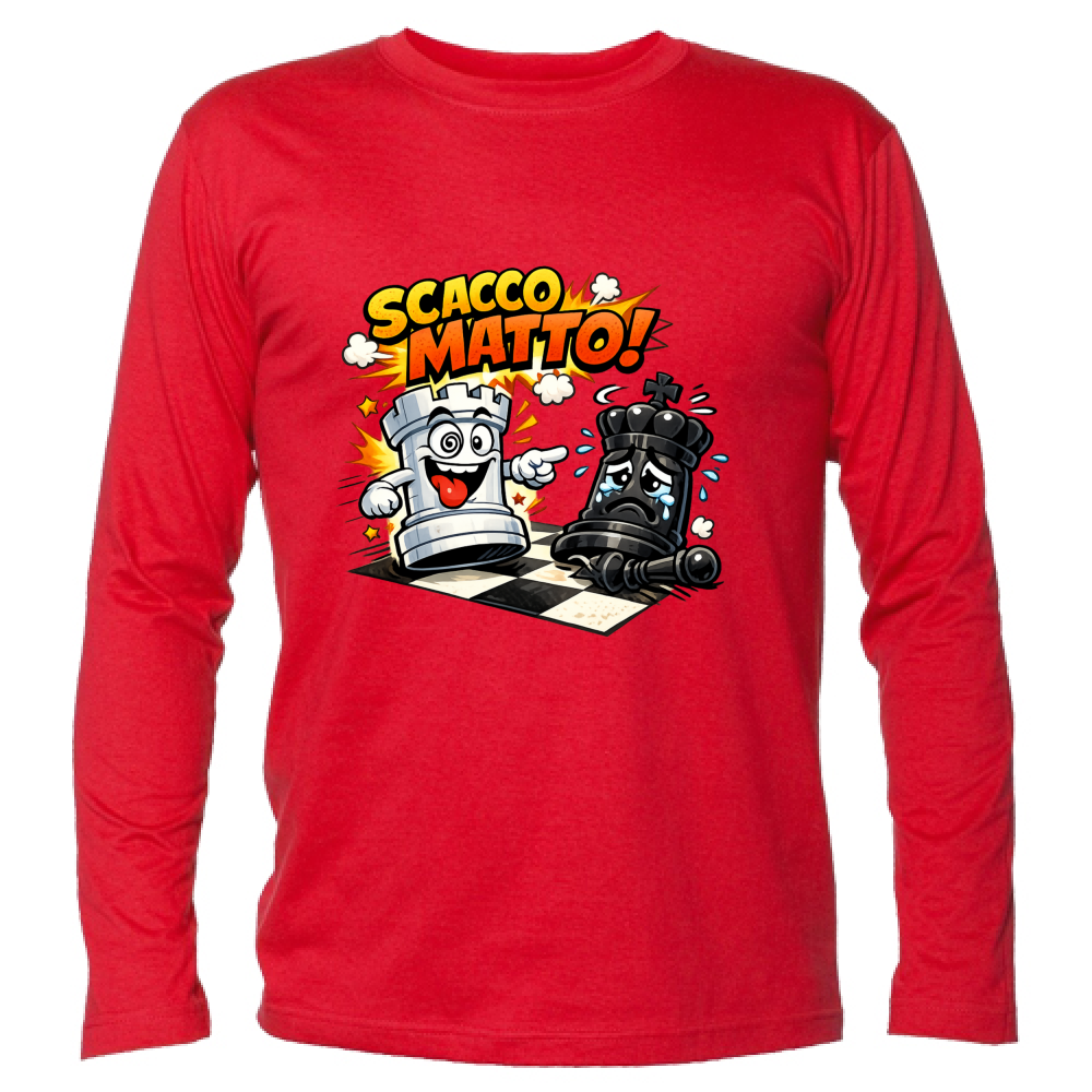 T-Shirt Unisex Manica Lunga Linea scaccomatto