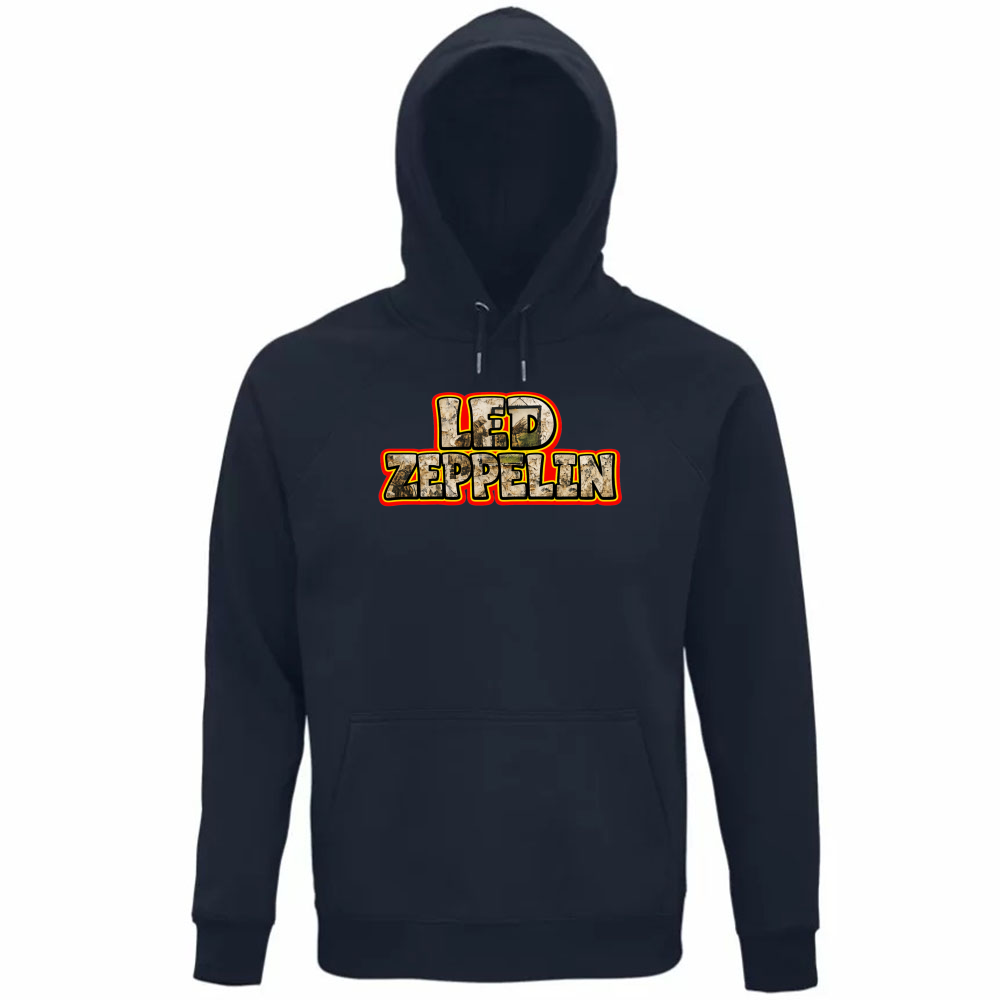 Felpa Organica Unisex Cappuccio linea led zeppelin