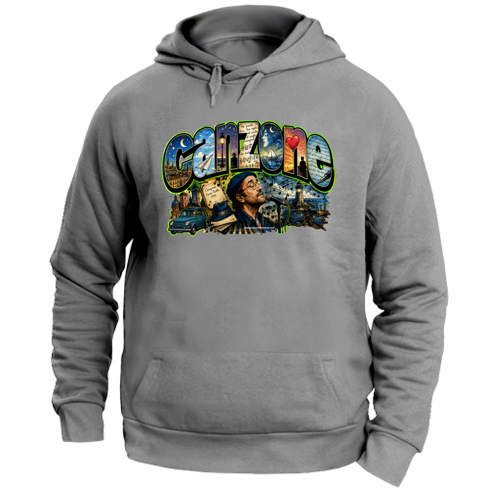 Felpa con Cappuccio Unisex Large linea Canzone Dalla