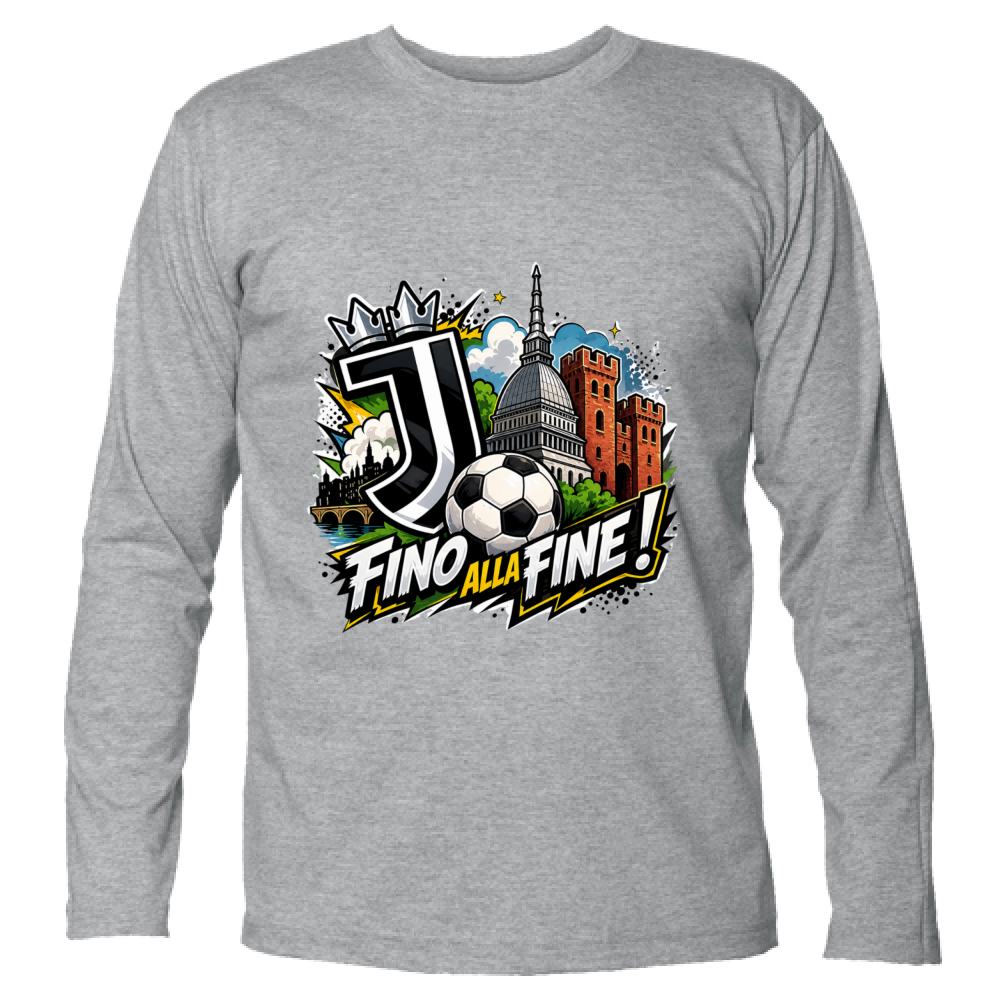 T-Shirt Unisex Manica Lunga linea Juve fino alla fine