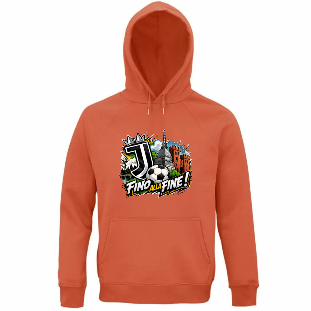 Felpa Organica Unisex Cappuccio linea Juve fino alla fine