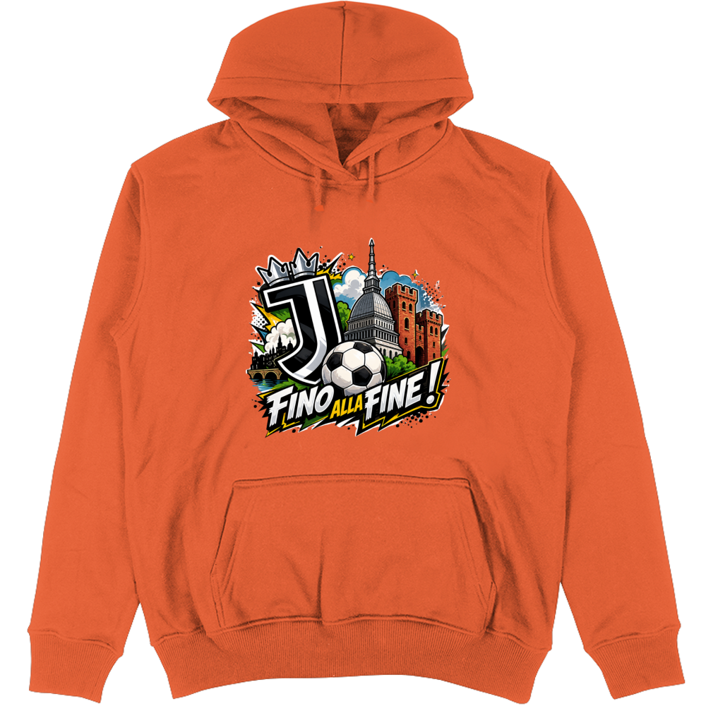 Felpa Unisex con Cappuccio linea Juve fino alla fine