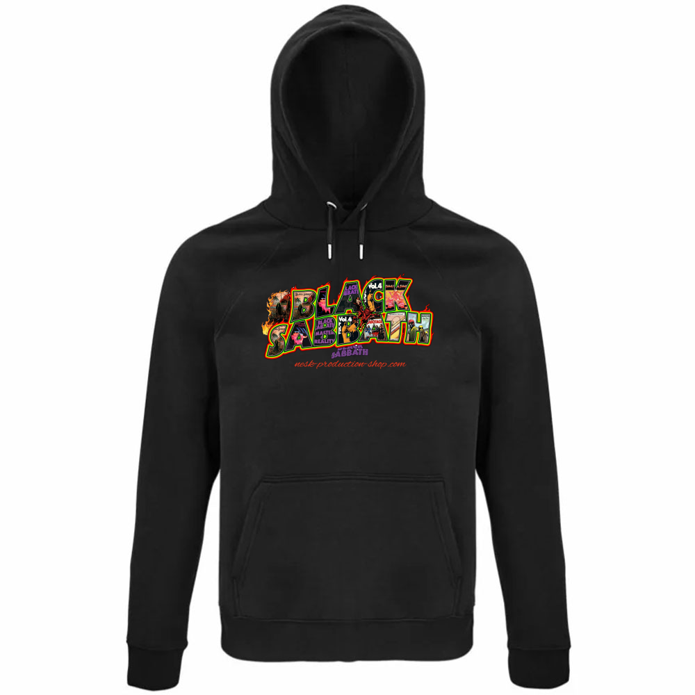 Felpa Organica Unisex Cappuccio linea black sabbath