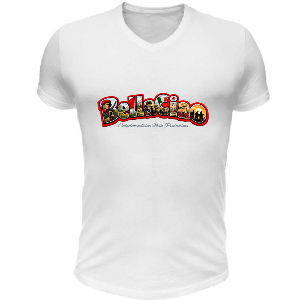 T-Shirt Unisex Scollo V linea bella ciao