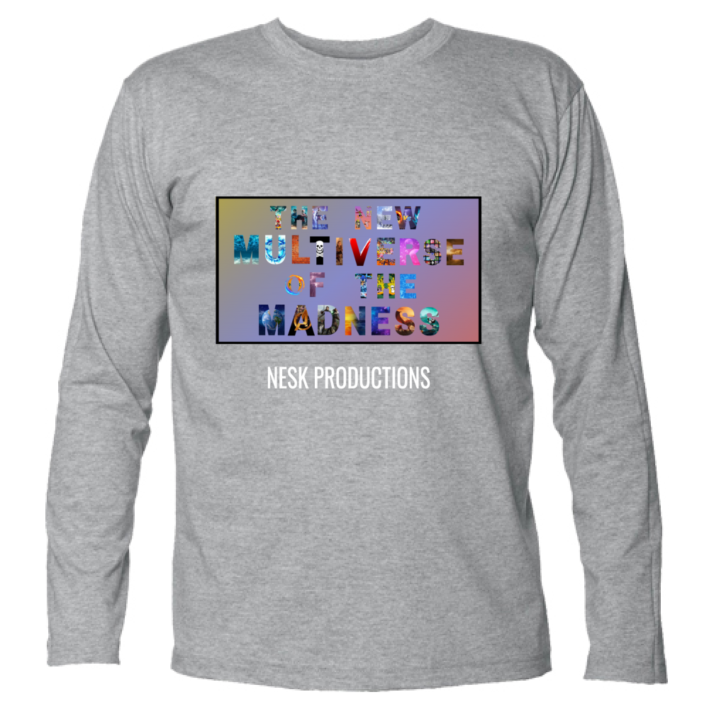 T-Shirt Unisex Manica Lunga T-Shirt del Multiverso con Sfondo a Colori