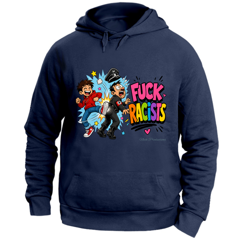 Felpa con Cappuccio Unisex Large linea fuckracists