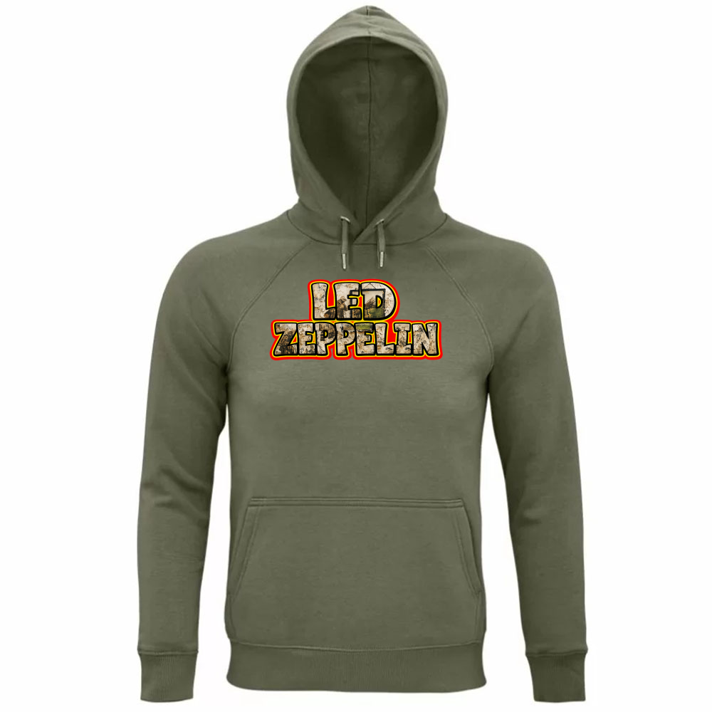 Felpa Organica Unisex Cappuccio linea led zeppelin