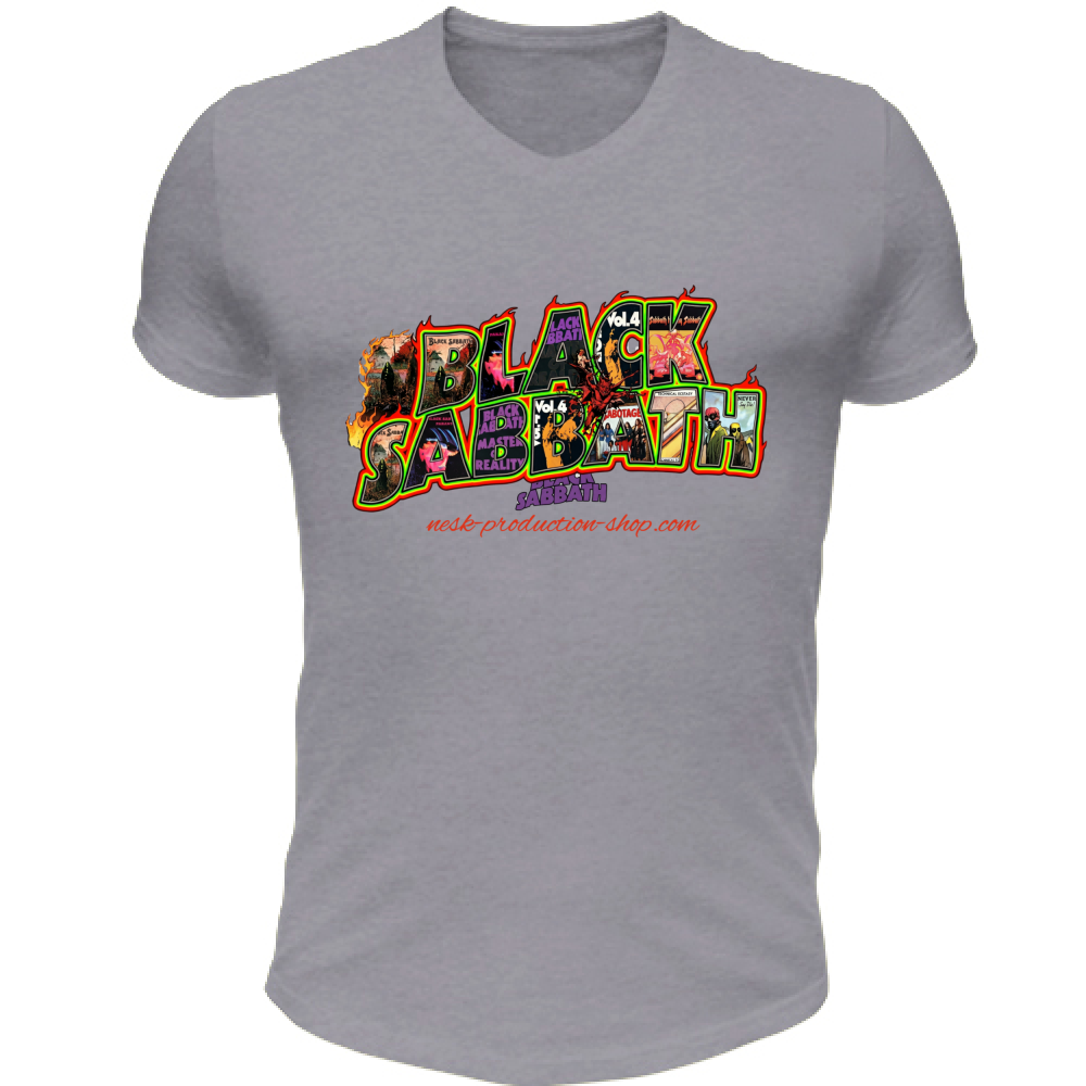 T-Shirt Unisex Scollo V linea black sabbath