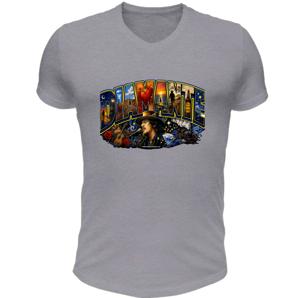 T-Shirt Unisex Scollo V linea Diamante Zucchero