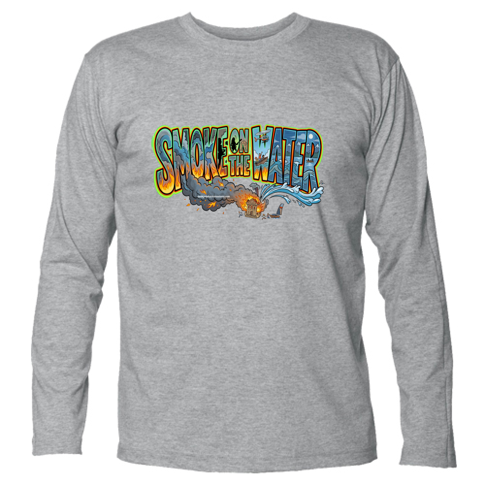 T-Shirt Unisex Manica Lunga linea smoke on the water A