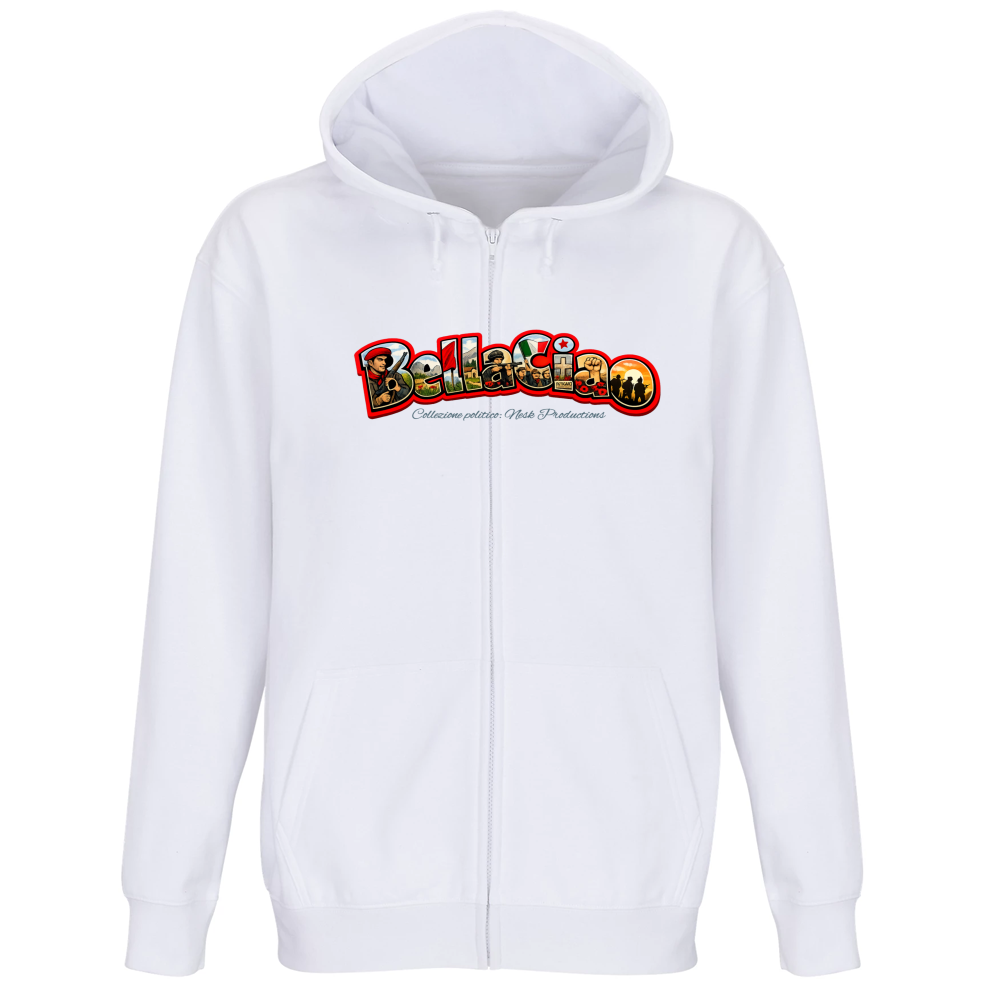 Felpa Premium Cappuccio Zip linea bella ciao