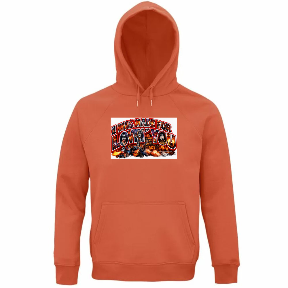 Felpa Organica Unisex Cappuccio linea i was made for lovin you 1A
