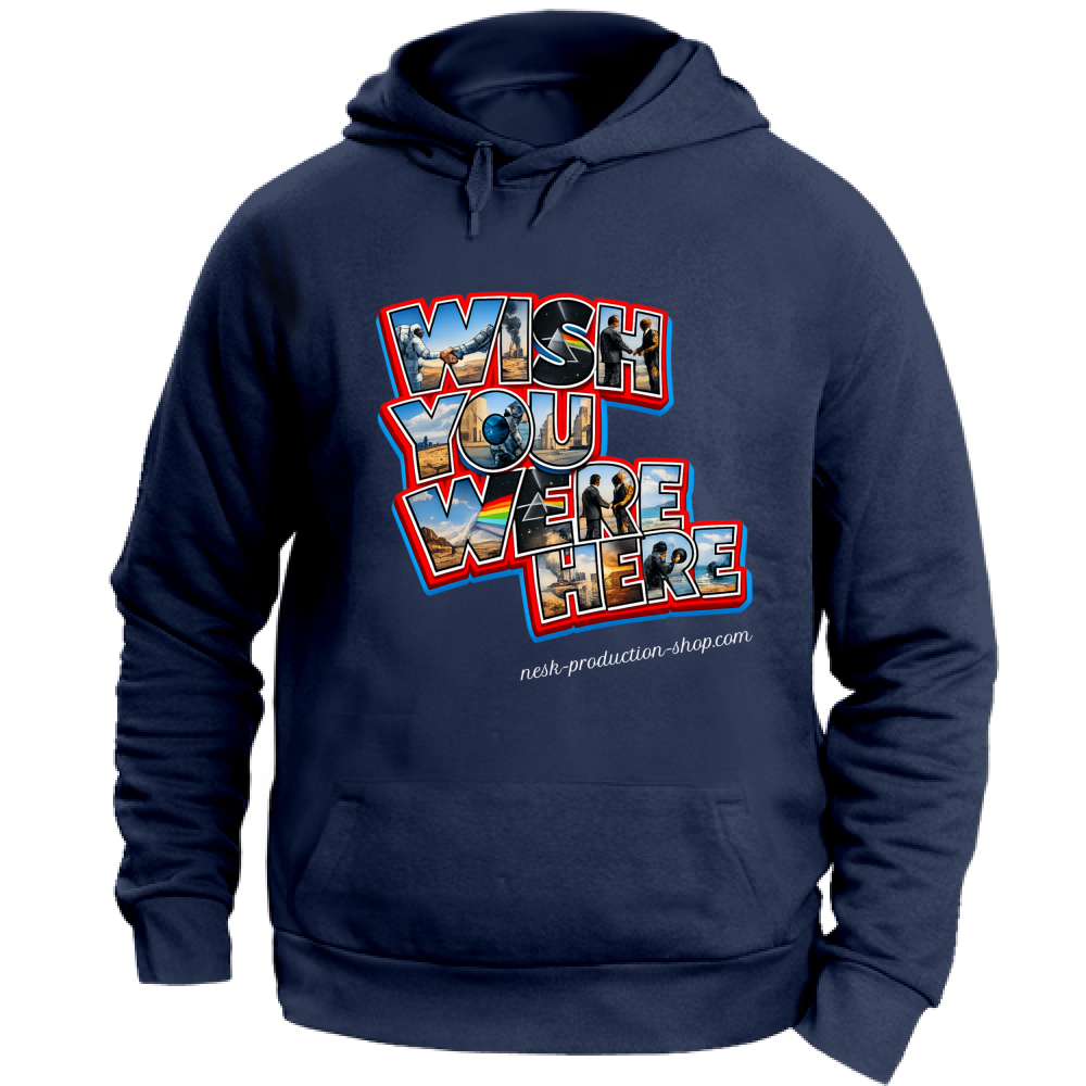 Felpa con Cappuccio Unisex Large linea wish you were here