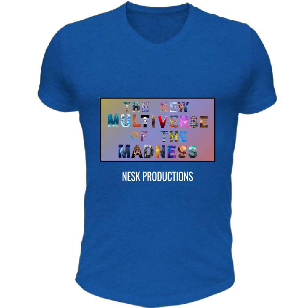 T-Shirt Unisex Scollo V T-Shirt del Multiverso con Sfondo a Colori
