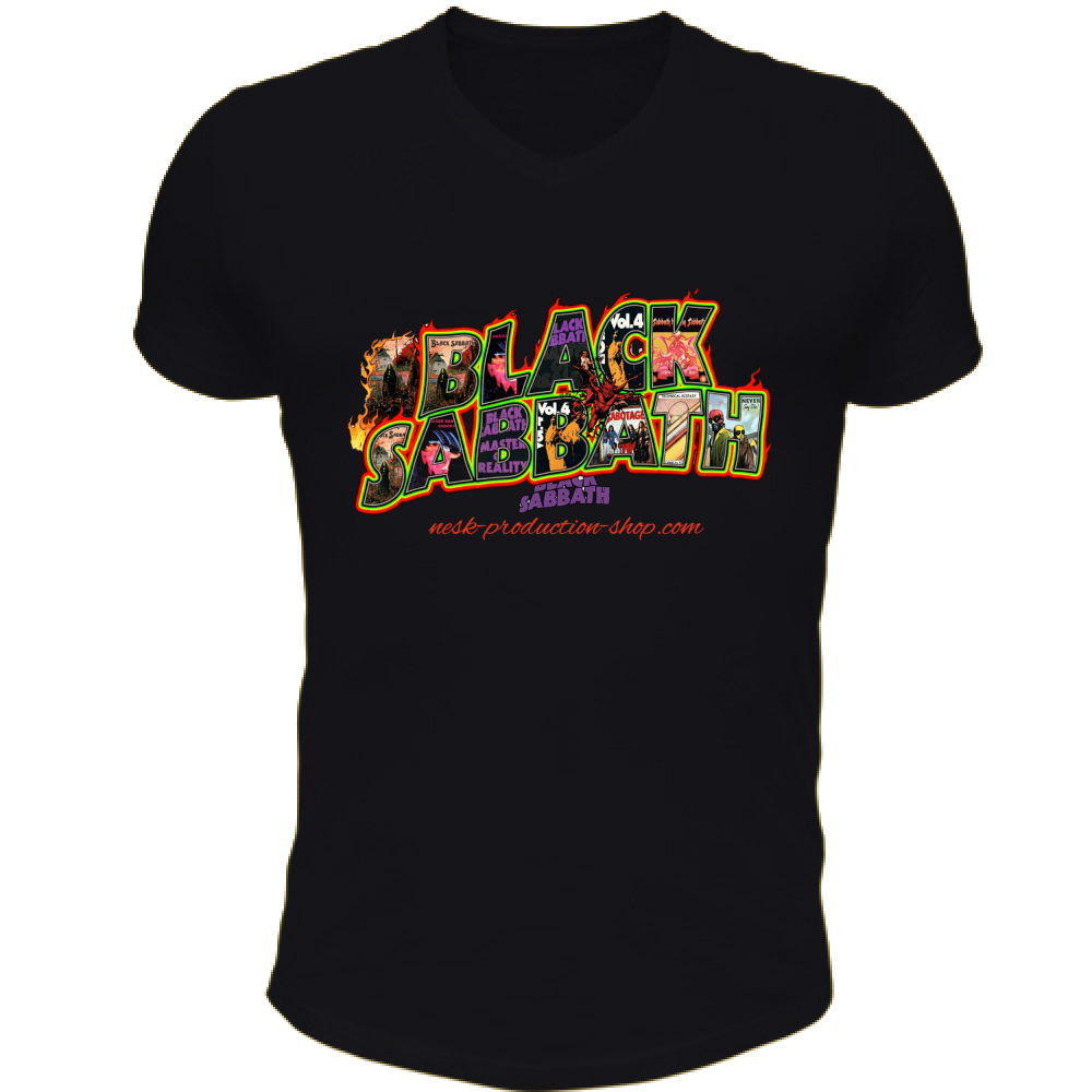 T-Shirt Unisex Scollo V linea black sabbath