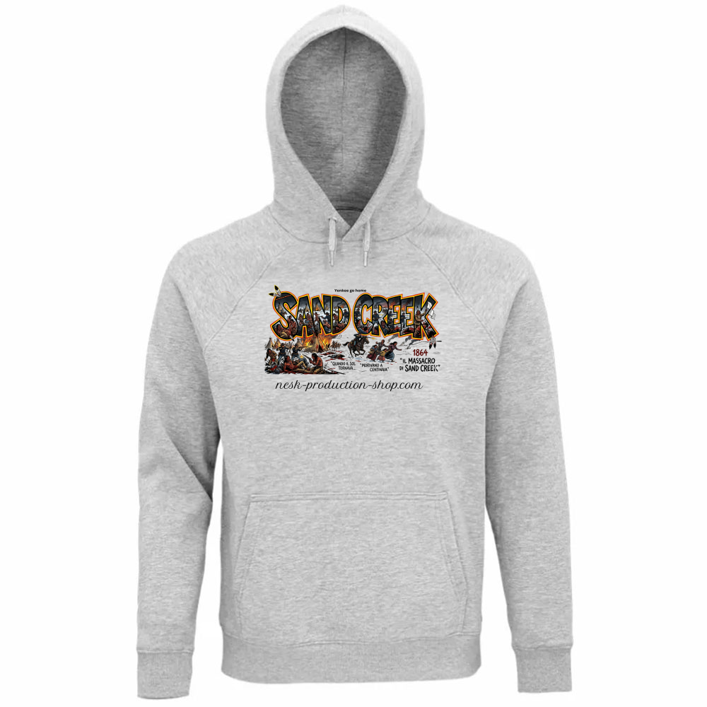 Felpa Organica Unisex Cappuccio linea sand creek