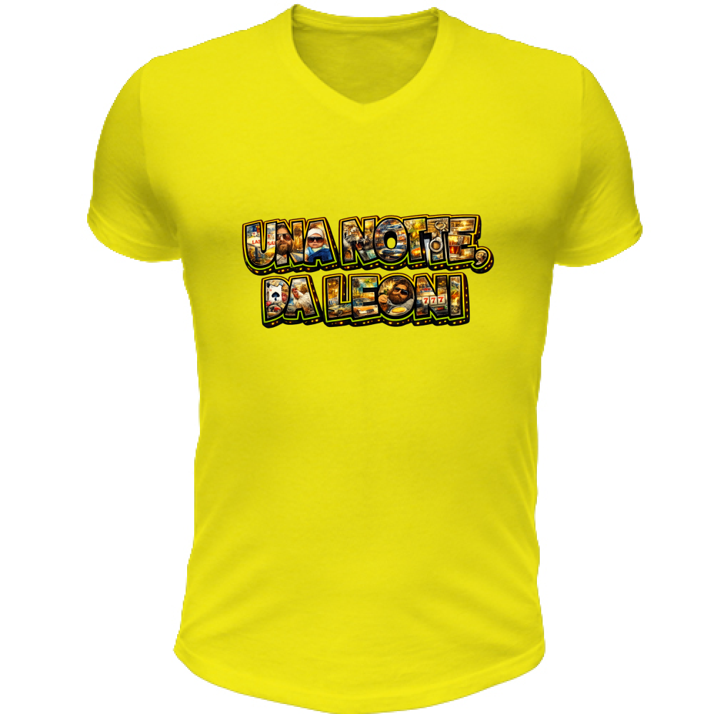 T-Shirt Unisex Scollo V Maglietta una Notte da Leoni