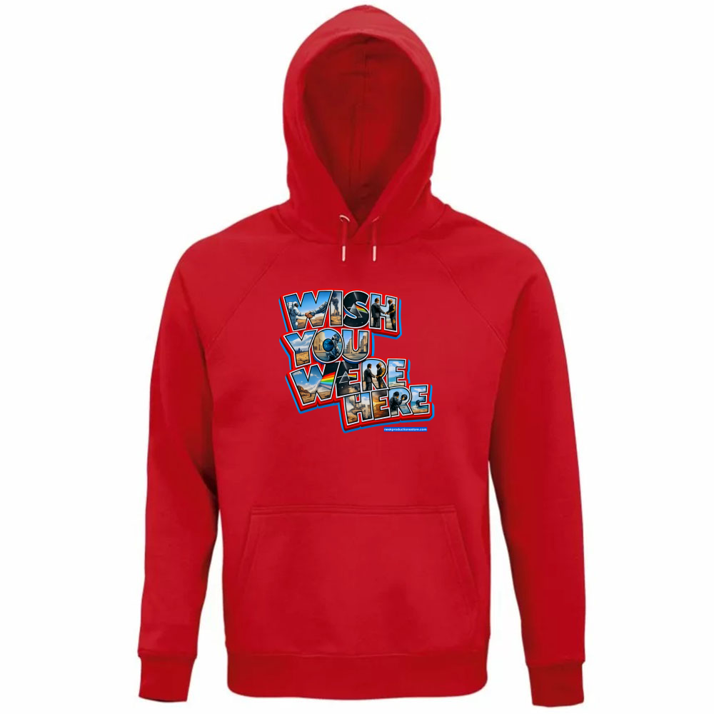 Felpa Organica Unisex Cappuccio linea wish you were here A