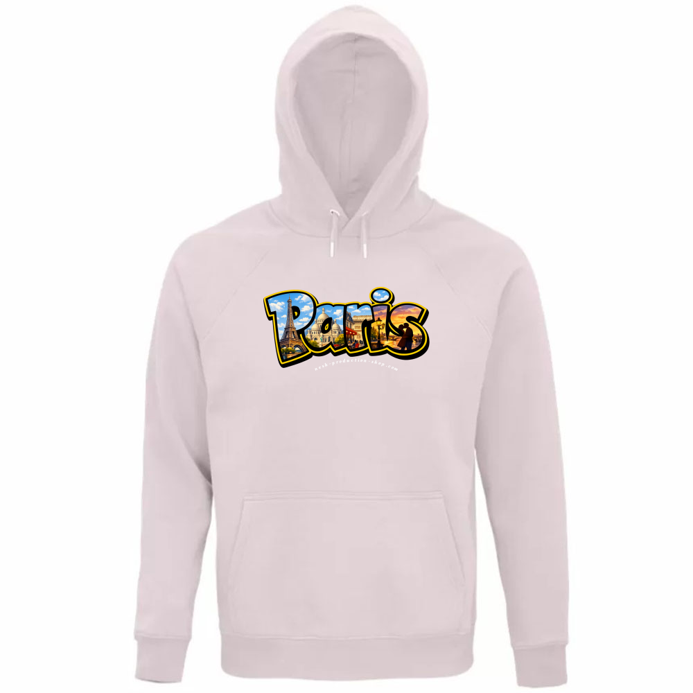 Felpa Organica Unisex Cappuccio linea paris